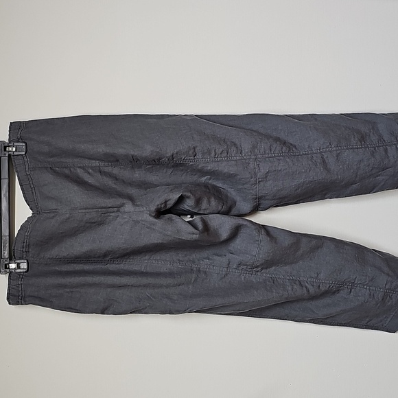 Eileen Fisher Linen Tapered Ankle Cargo Pants In Ash Gray Size Medium - Picture 3 of 10